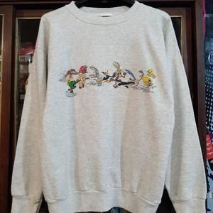 Looney Tunes 1993 Sweatshirt Shirt Retro Tee Grey
